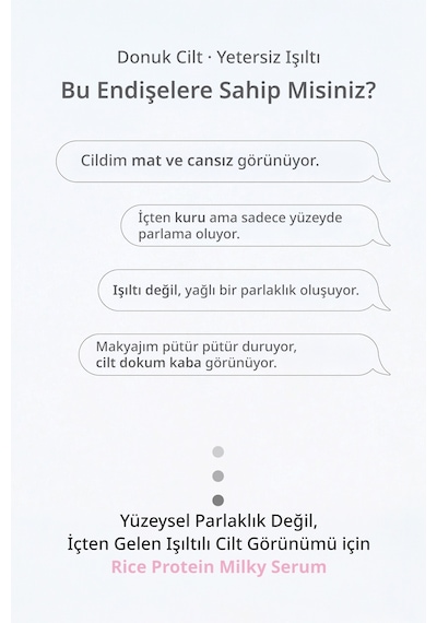 Pirinç Proteini İçeren Cilde Parlaklık Kazandıran Nemlendirici Serum Mıdha Rice Protein Milky Serum