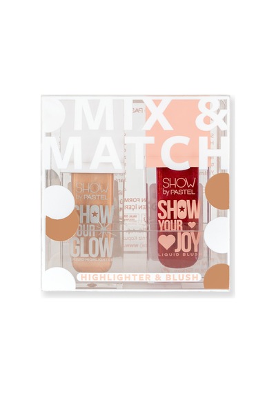 Pastel Show By Mix & Match Glow Liquid Highlighter 72 & Joy Liquid Blush 55 Pembe