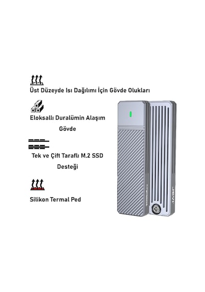 Thunderate M.2 Pcıe Nvme Ve M.2 Ngff Sata Ssd To Usb 3.2 Gen2 Çevirici Dönüştürücü Adaptör H