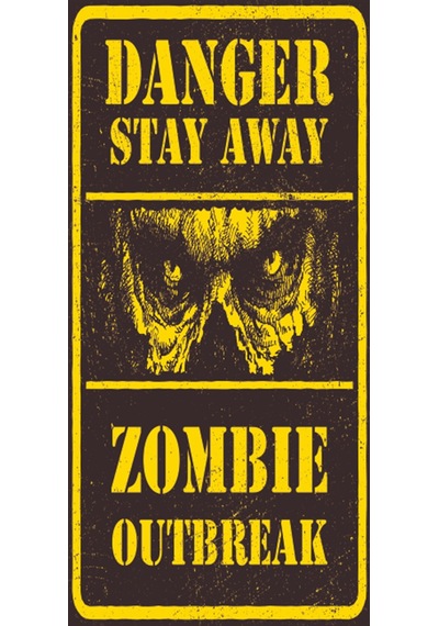 dikkat zombi (10 CM X 20 CM) mini retro ahşap poster