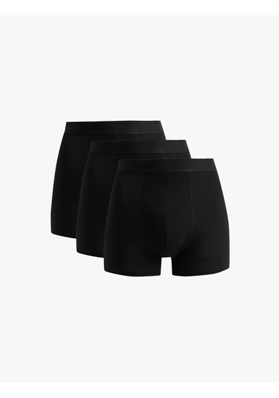 Koton Pamuklu Basic 3'lü Boxer Seti Siyah 7wlm90002mk