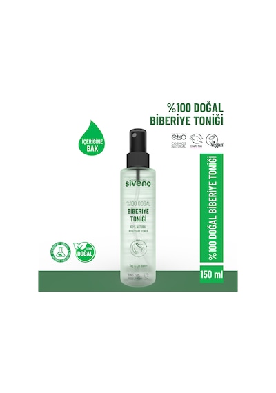 Siveno %100 Doğal Biberiye Suyu Saç Dökülmesi Karşıtı ve Hızlı Saç Uzatma Etkili Saç Toniği 150 ML