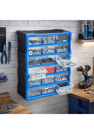 Proalet Monoblock Çekmece Seti 18'li, Büyük Boy, 38,1x15,7x47,5 Cm, Vida, Hobi, Parça Saklama Kutusu, Atölye, Büro Diğer Proalet Monoblock Çekmece Seti 18'li, Büyük Boy, 38,1x15,7x47,5 Cm, Vida, Hobi, Parça Saklama Kutusu, Atölye, Büro Diğer