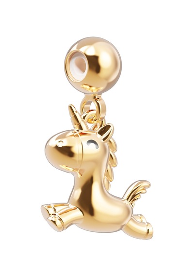 Chocli 18 Ayar Altın Kaplama Charm - Unicorn Altın