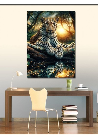 Kanvas Tablo Ormandaki Asil Leopar 70cmx100cm