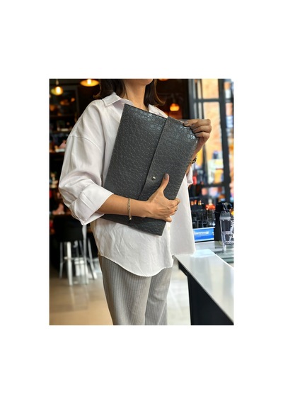 Ledcase Crocodile 13.3-14 Inch Bilgisayar Evrak Çantası 36x24cm Özel Desen Gri gri