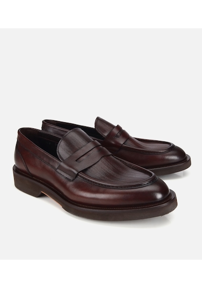 Hotiç Erkek Deri Siyah Kalın Tabanlı Klasik Loafer