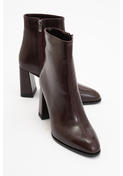 Luvishoes Luvi Shoes Jewel Bordo Cilt Kadın Topuklu Bot Bordo