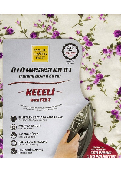 Magic Saver Keçeli Ütü Masası Kılıfı 55x140 Cm Çok Renkli