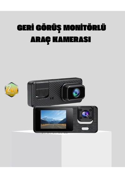 Mey İthalat Full Hd 3'lü Araç Kamerası Geri Görüş Destekli Park Modlu 1080p Dvr
