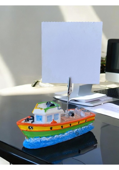 Turuncu Gemi Temalı Not Tutacağı Fotoğraf Tutacak Not Tutucu Ofis Seti Hediyelik Turuncu