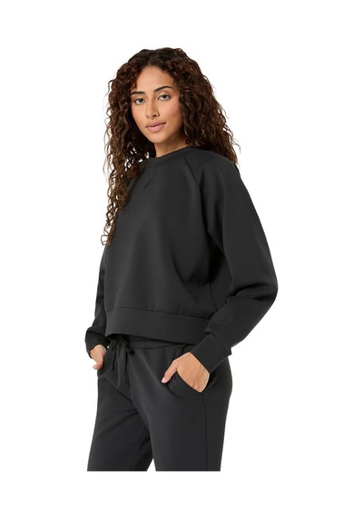 Asics Nagino Refined Texture Kadın Siyah Koşu Sweatshirt 2032d370-001
