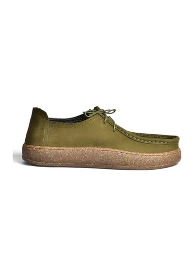 Fox Shoes V944092701 Haki Hakiki Deri Nubuk Günlük Ayakkabı