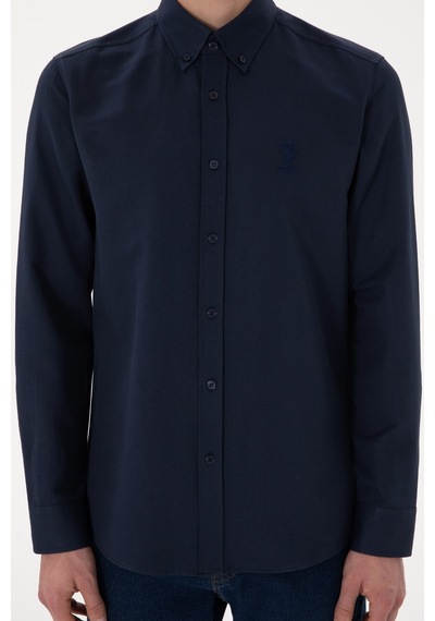 U.S. Polo Assn. Dokuma Uzun Kol Slim Fit Gömlek 2084085 Lacivert
