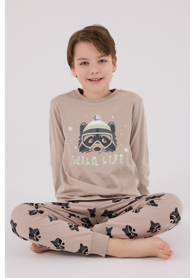 Rolypoly Erkek Çocuk Kahverengi Pijama Takımı Rp3669-c-v2