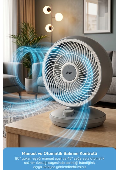Sinbo Sf-7701 Masaüstü Vantilatör Fan Koyu Gri