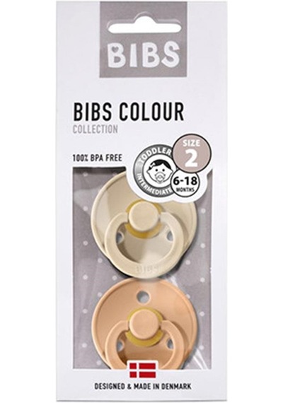 Bibs Colour 2'li Kauçuk Emzik No:2 Vanilla/peach 6-18 Ay
