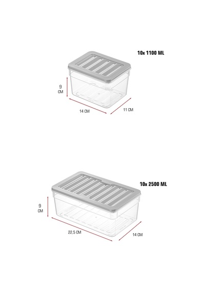 20 Li Derin Saklama Kabı Seti 10x2500 Ml 10x1100 Ml Bpa Sız Sızdırmaz Mikrodalga Uyumlu Krem Kapak