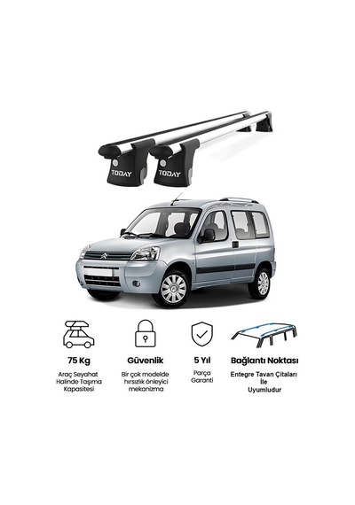Trio-ı Citroen Berlingo 1997-2010 Uyumlu Kilitli Ara Atkı 120cm Port Bagaj Tavan Barı