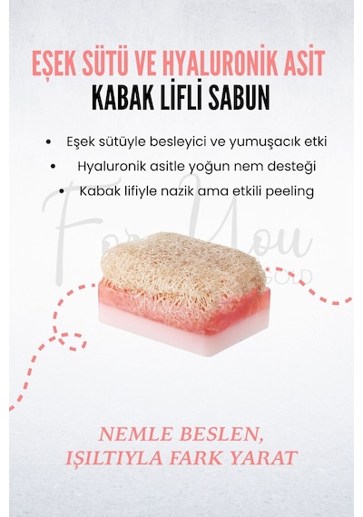 Doğal Kabak Lifli Eşek Sütü & Hyaluronik Asit Sabun Kabak Lifi - Lavanta