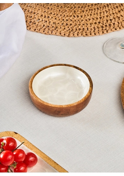 Ahşap & Reçine Çerezlik Kase 10x3 Cm Şık Sunumluk