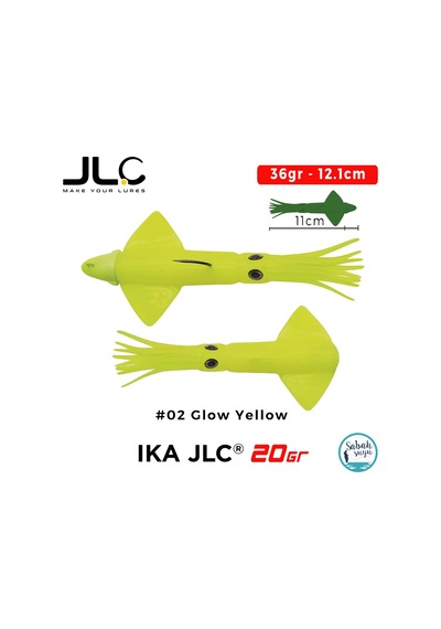 Jlc Ika 20 Combo Set 36gr 12.1cm 02 Glow Yellow 2+1 Silikon Kalamar
