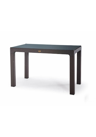 Rattan Masa 70x120 Sabit Camlı Masa - Bahçe Balkon Teras