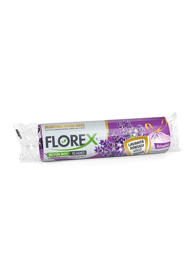 Florex Çöp Torbası Büzgülü Büyük Boy Lavanta 10 Lu Çt503- 1 Adet