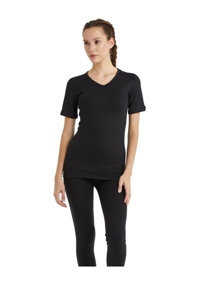 Blackspade Unisex Termal Tişört V Yaka, Isı Tutucu Kışlık İç Giyim 1263 Siyah