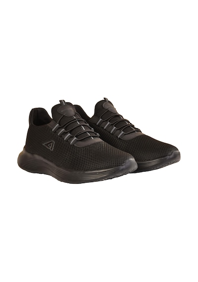 Erkek Casual Rahat Konforlu Bağcıklı Spor Ayakkabı Fileli Terletmez Yüksek Taban Sneaker Siyah - Gri