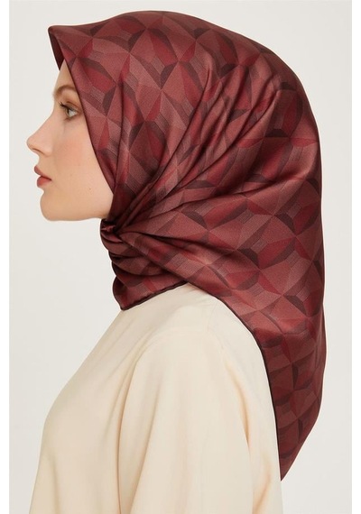 Armine İpek Eşarp Nostalji - 9204-56 Kırmızı Twill Kırmızı