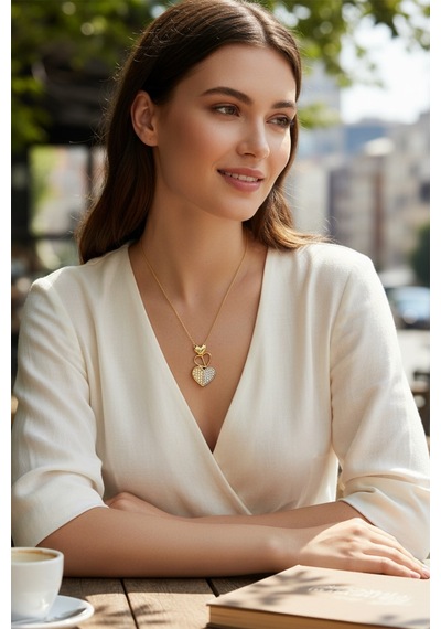 Altın Kalp Model Hayalet Kolye Guler1002953