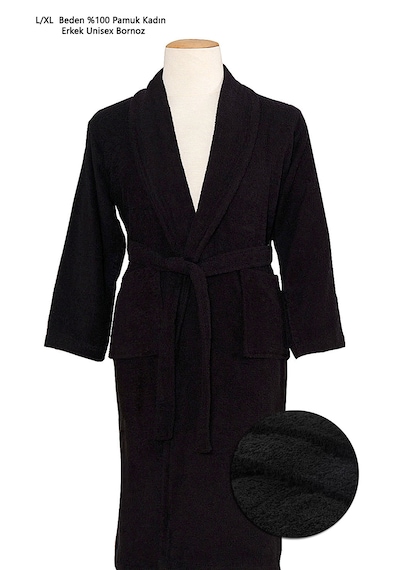 %100 Pamuk Unisex Bornoz Lacivert
