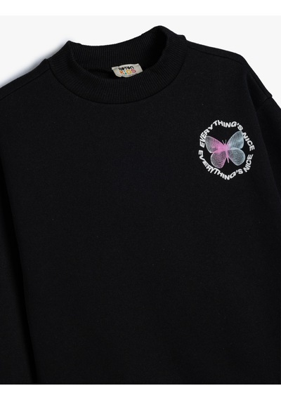 Koton Sweatshirt Kelebek Baskılı Bisiklet Yaka Uzun Kollu Şardonlu Siyah 5wkg10272ak Siyah Koton Sweatshirt Kelebek Baskılı Bisiklet Yaka Uzun Kollu Şardonlu Siyah 5wkg10272ak Siyah