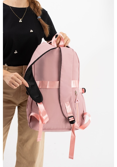 Ventis Qualty Okul Çantası Su Geçirmez Klinkır Kumaş Unisex Sırt Çantası Model 7c Pembe