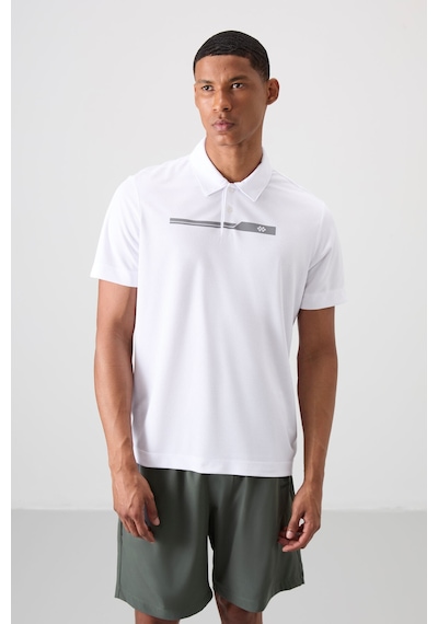 Beyaz Polyester Nefes Alan Dokulu İnce Esnek Standart Fit Polo Yaka Erkek Performans T-shirt - 8839 Beyaz Beyaz Polyester Nefes Alan Dokulu İnce Esnek Standart Fit Polo Yaka Erkek Performans T-shirt - 8839 Beyaz