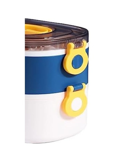 1200ml Çift Renkli Lunchbox 2 Katlı Çelik Sefer Tası Yemek Kutusu Sarı Bakır