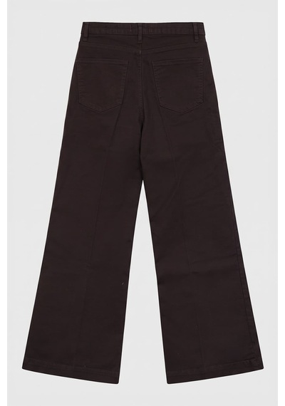 Kadın Geniş Paça Wide Leg Jean Pantolon Kahverengi