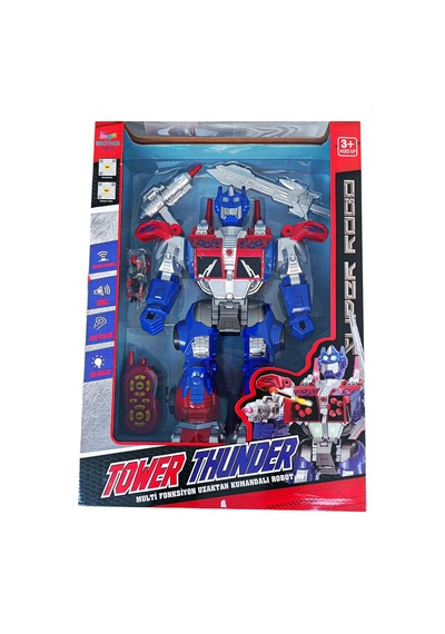 Uzaktan Kumandalı Dev Boy Optimus Prime Bumble Bee Transformer Mermi Ve Disk Atan Oyuncak Robot Lacivert