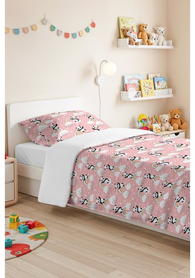 Evimde Bambaşka Panda Gökkuşağı Pembe Kız Çocuk Pike Takımı-pastel Bulut Beyaz Bebek Odası Yatak Örtüsü-160x220 CM Evimde Bambaşka Panda Gökkuşağı Pembe Kız Çocuk Pike Takımı-pastel Bulut Beyaz Bebek Odası Yatak Örtüsü-160x220 CM