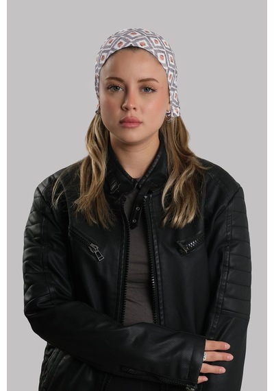 Gri Pratik Hazır Geçmeli Buff Bandana Sandy Desenli Boru Bone 2417 15