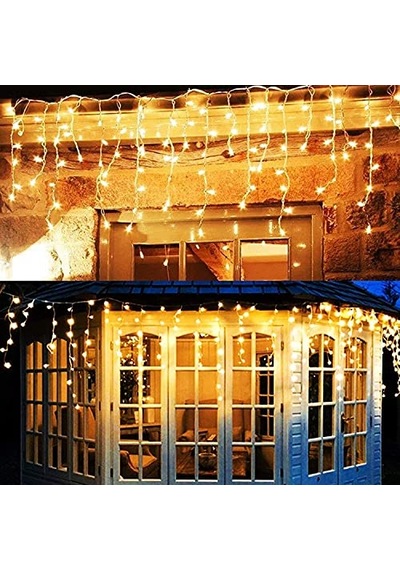 8 Fonksiyonlu Dekoratif Saçak Led Sarkıt Perde Led Eklenebilir Led Süsleme Led Peri Led Işık Ledli Işık Yılbaş Diğer