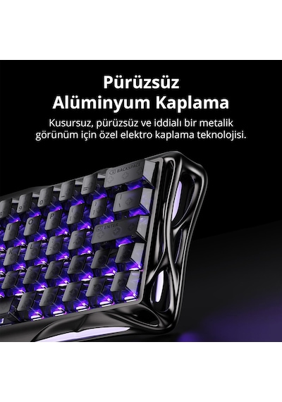 Gravastar Mercury V60 Pro Hall Effect Manyetik Switch Gaming Klavye, Hot-swappable, Rapid Trigger, 8