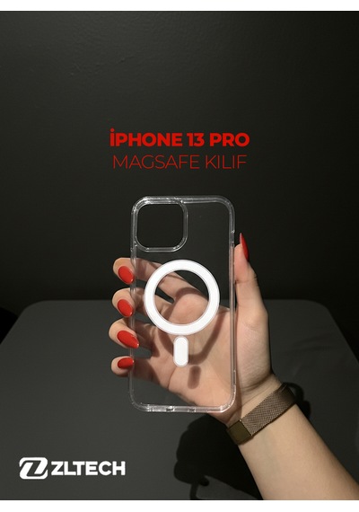 Apple iPhone 13 Pro Uyumlu Magsafe Özellikli Sert Şeffaf Kılıf PLASTIC COVER