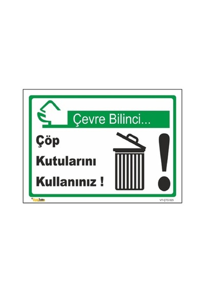 Çöp Kutularını Kullanız - Isg Levhası Levha 15x21 Cm Galvaniz Saç 0,4 Mm