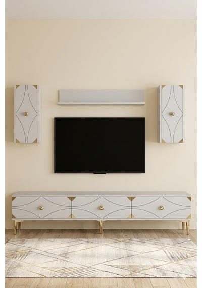 Tvr1897bg Alfa Tv Ünitesi Takımı Beyaz-gold 180cm