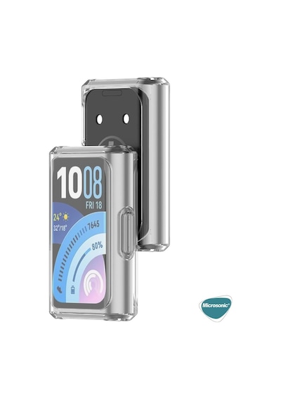 Huawei Band 11 Pro İçin Kılıf 360 Full Round Soft Silicone Şeffaf Band 11 Pro İle Uyumlu Kılıf - Şeffaf Çok Renkli