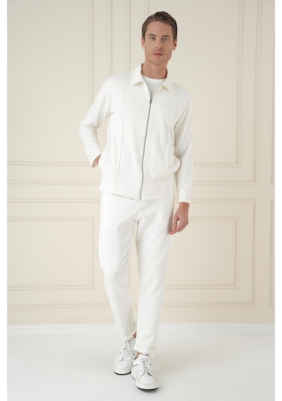 Efor Atp 033 Slim Fit Beyaz Spor Pantolon Beyaz