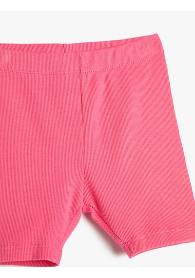 Koton Biker Tayt Beli Lastikli Fitilli Pamuklu Pembe 3skg40153ak Gül