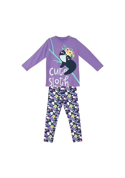Denokids Tembel Hayvan Kız Çocuk Tunik Tayt Takım Çok Renkli